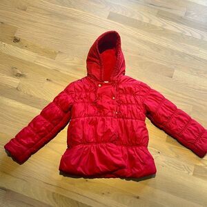Gymboree Red Hooded Girls Winter Puffer Coat Size Medium 7-8